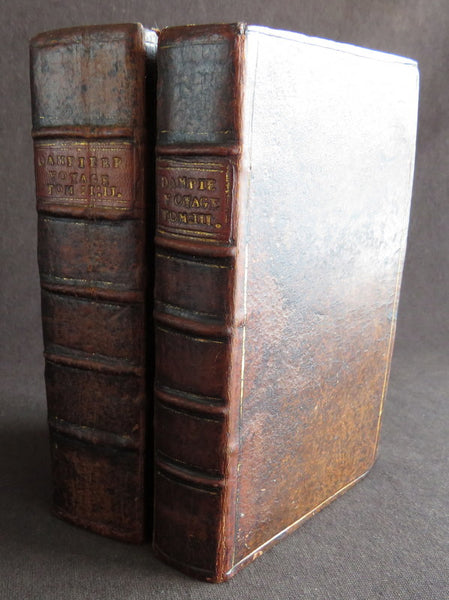 1723 William Dampier 2 Volumes of World Voyages to America Australia Asia - 20 x Maps & Plates