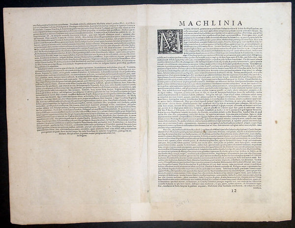 1575 Braun & Hogenberg Large Antique Print a View of Mechelen, Belgium