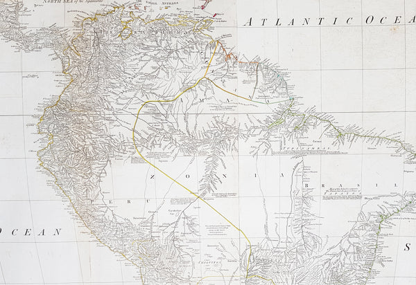 1794 Laurie, Whittle & Kitchin Very Large Original Antique Map of South America - Rare