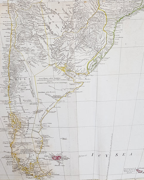 1794 Laurie, Whittle & Kitchin Very Large Original Antique Map of South America - Rare