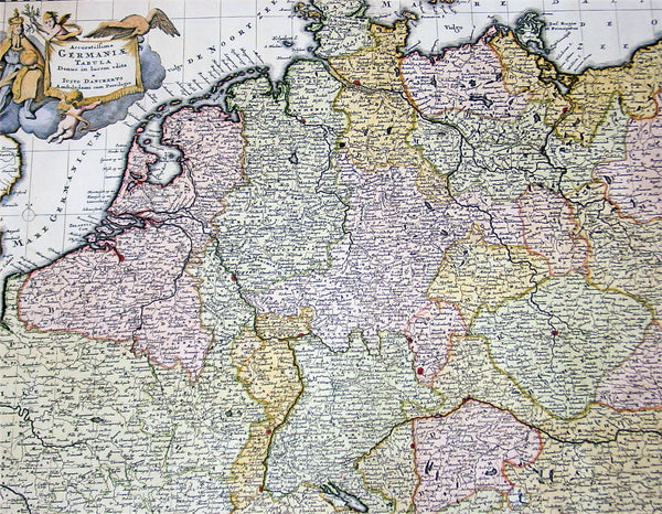 1699 Danckerts Antique Map of Germany & Central Europe Poland to France to Italy