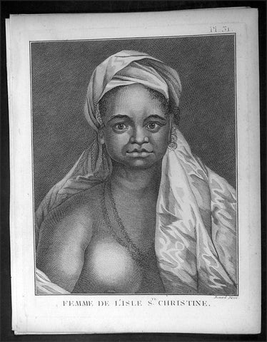 1778 Capt Cook Antique Print Portrait Princess of Tahuata, Marquesas Isles, 1774