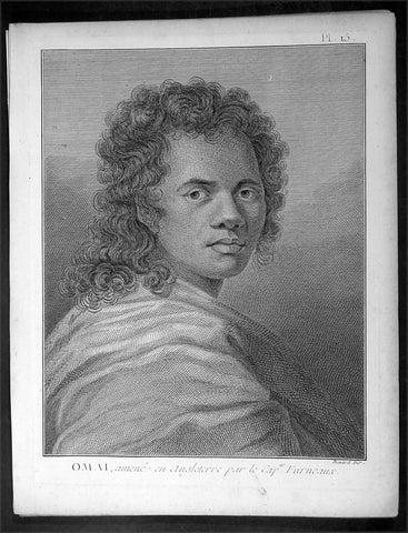 1778 Capt. Cook Antique Print Portrait of Omai of Raiatea Island - Furneaux 1773