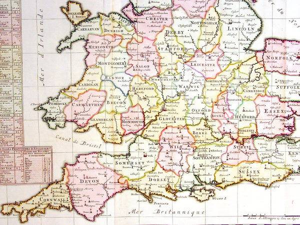 1720 Chatelain Antique Map of England & Wales