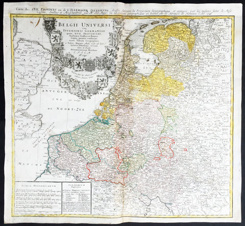1748 Homann, Mayer Large Old, Antique Map of The Netherlands, Belgium, Holland
