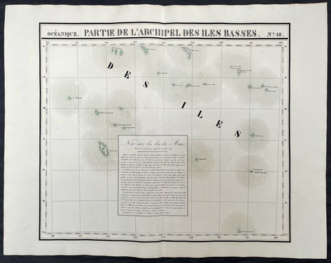 1825 Philippe Vandermaelen Large Antique Map of Austral Islands French Polynesia