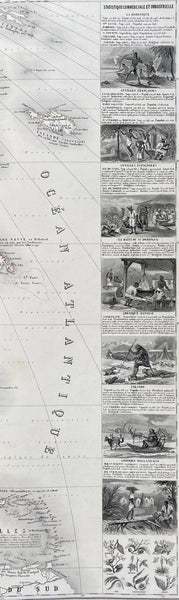 1857 Alexandre Vuillemin Large Antiqque Map of North America...Beautiful