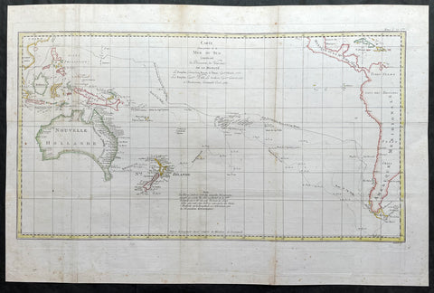 1774 James Cook Large Antique Map of The South Seas, Australia, New Zealand etc