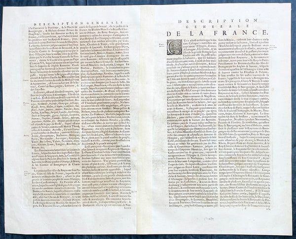 1639 Henricus Hondius Antique Map of France