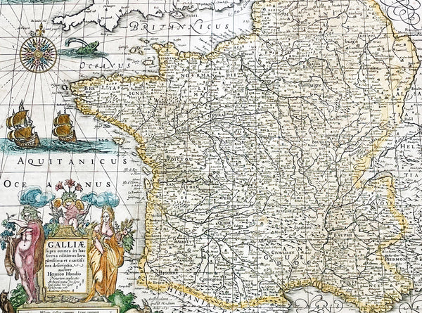 1639 Henricus Hondius Antique Map of France