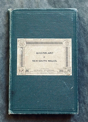 1882 Edward Stanford Large Folding Antique Map Eastern Australia, QLD, NSW, Vic