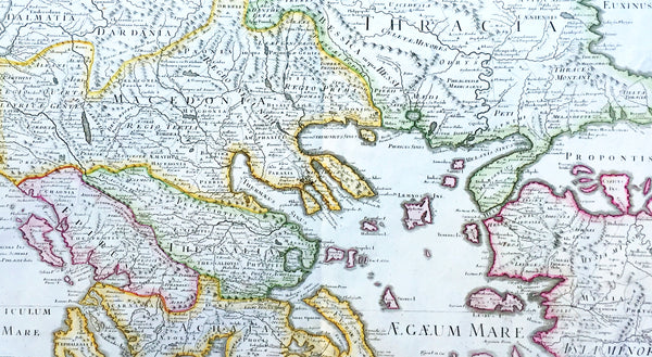 1780 Large Delisle Antique Map of Nothern Greece, Macedonia, Thracia, Turkey
