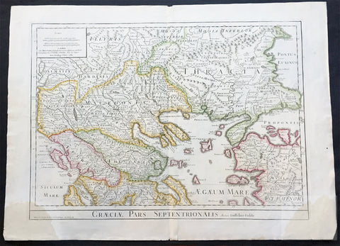1780 Large Delisle Antique Map of Nothern Greece, Macedonia, Thracia, Turkey
