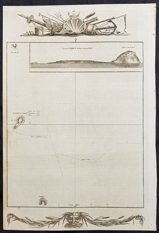 1784 Anderson Antique Map The Island of Iowa Jima, Japan - Cooks 3rd Voyage 1779