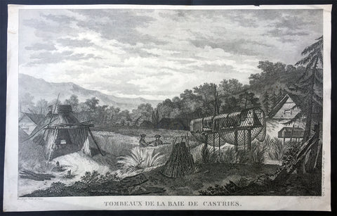 1797 Laperouse Antique Print View De Kastri Bay, Ulchsky Khabarovsk Kai, Russia