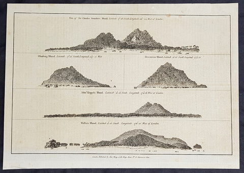 1784 Anderson Antique Print Coastal Views of French Polynesia & Tonga Isles - Cook 1st Voyage 1769