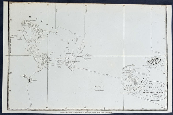 1784 Anderson Antique Map of the Tonga Islands - Capt. Cooks Voyages in 1773 & 1777