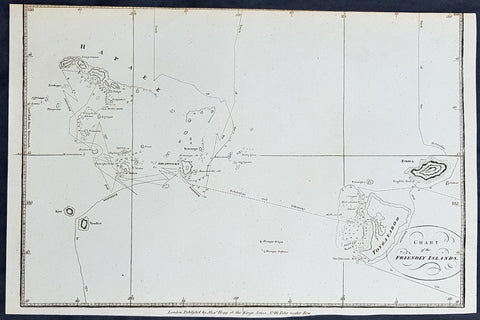 1784 Anderson Antique Map of the Tonga Islands - Capt. Cooks Voyages in 1773 & 1777