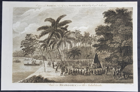 1787 Bankes Antique Print View of Nomuka Island, Tonga - Cooks Voyages in 1777