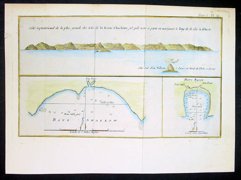1774 Hawkesworth Antique Map Nendo Isle, Nupani, Solomon Islands - Carteret 1767