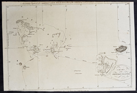 1784 Anderson Antique Map of the Tonga Islands - Capt. Cooks Voyages in 1773 & 1777