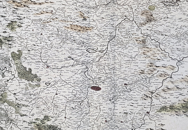 1639 Henricus Hondius Original Antique Map of the German State of Thuringia