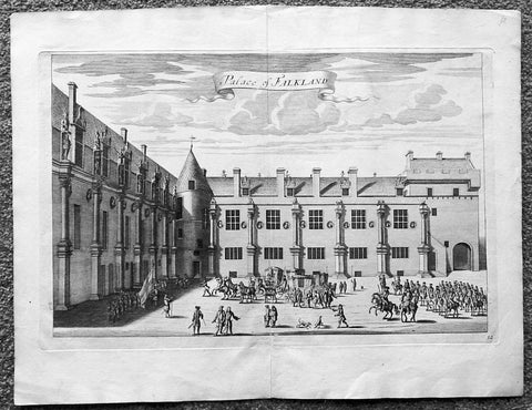 1718 Slezer Antique Print View of Falkland Palace, Fife, Scotland