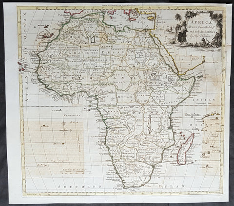 1770 Thomas Kitchin Large Antique Map of Africa