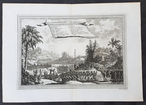 1750 Prevost Antique Print Procession of The Serpent Temple, Dahomey West Africa