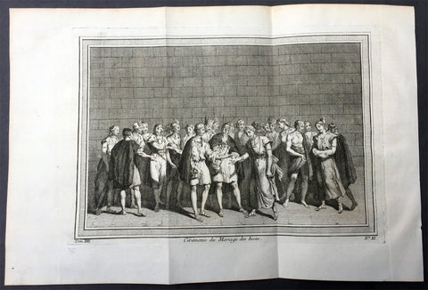 1755 Prevost & Schley Antique Print of an Inca Marriage Ceremony - Peru