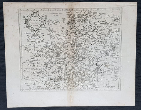 1628 Gerard Mercator & Henricus Hondius Antique Map State of Hesse, Germany