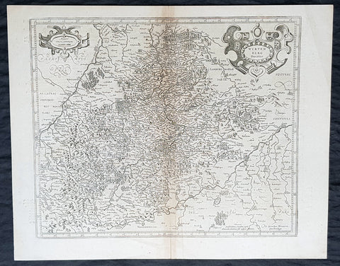 1628 Gerard Mercator & Henricus Hondius Antique Map of Duchy Wurttemberg Germany
