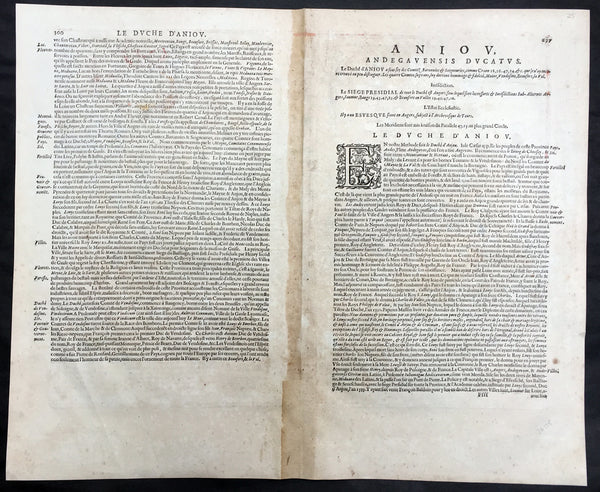 1628 Henricus Hondius Antique Map of the Duchy of Anjou, Maine-et-Loire, France