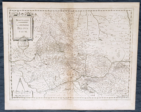 1628 Gerard Mercator & Henricus Hondius Antique Map of Beauvais Region, France