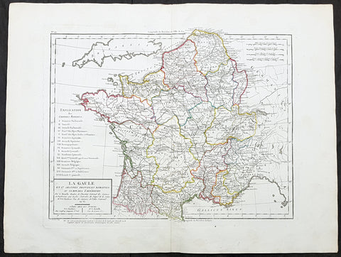 1797 Edme Mentelle & Pierre Tardieu Large Antique Map of France