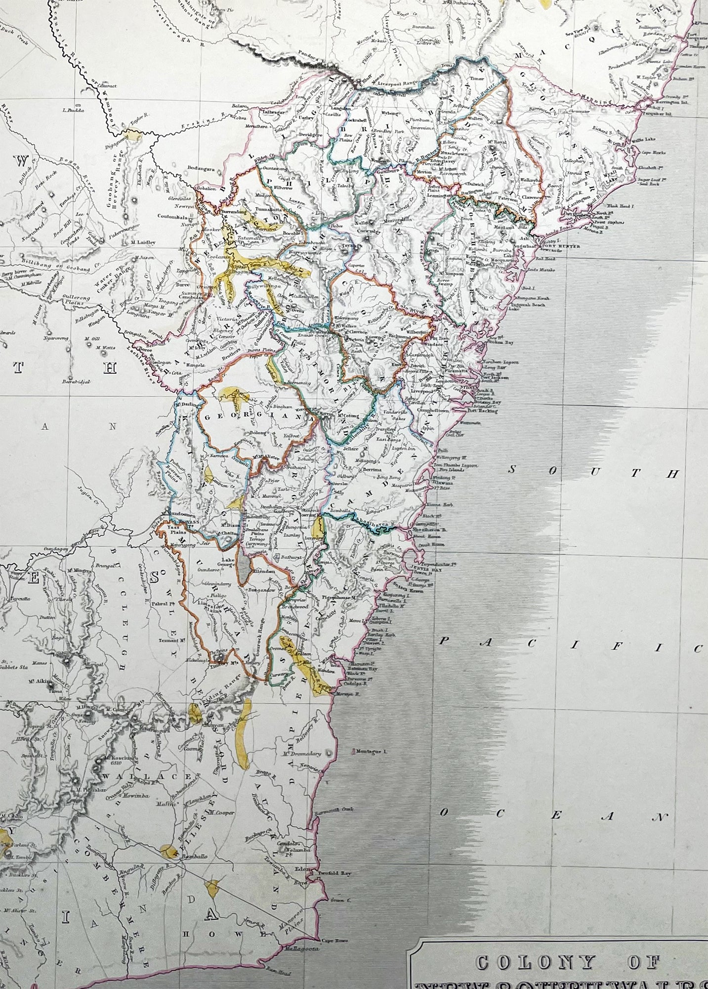Goldfields Map 1856 A K Johnston Large Antique Goldfields Map of Victoria & New South ...