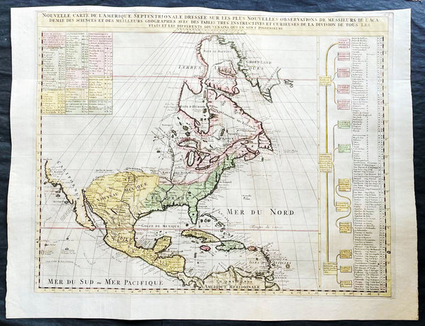 1718 Henri Chatelain & Claude Delisle Large Antique Map of North America