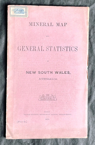1876 Thomas & Tayler Scarce Antique Goldfields & Minerals Map of New South Wales
