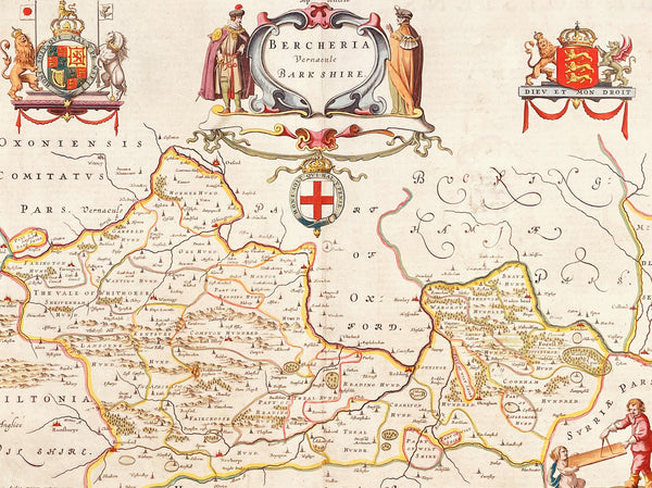 1662 Joan Blaeu Antique Map of the English County of Berkshire