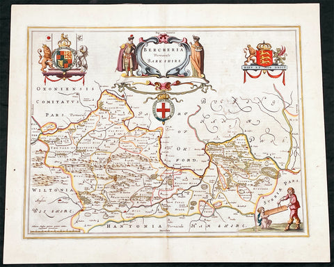 1662 Joan Blaeu Antique Map of the English County of Berkshire