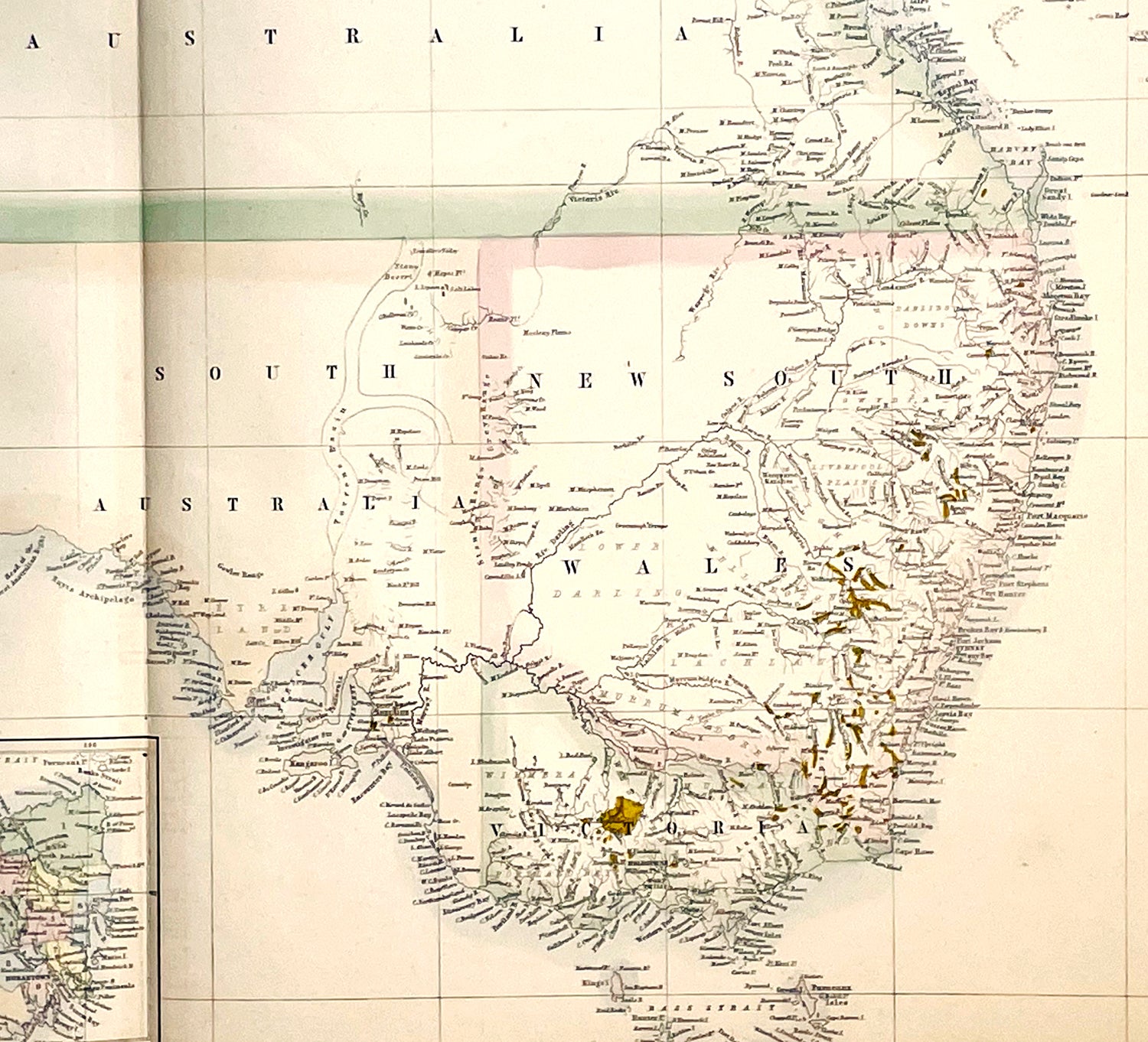 Goldfields Map 1855 John Bartholomew Large Antique Goldfields Map of Australia ...