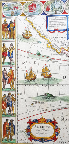 1662 Joan Blaeu Antique Map of the New World, America - Magnificent