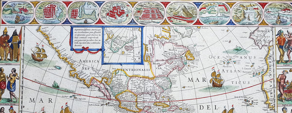 1662 Joan Blaeu Antique Map of the New World, America - Magnificent