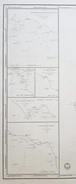 1837 Depot De Marine Large Antique Map Sea Chart of Aceh, Sumatra, Indonesia