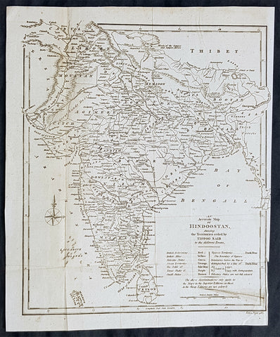 1798 Arron Arrowsmith Antique Map of India or Hindoostan