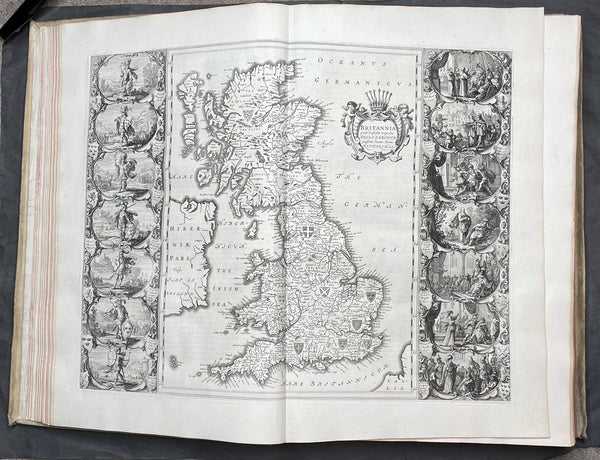 1648 Joan Blaeu Antique Rare Atlas of England & Wales - Complete 58 Maps, Magnificent
