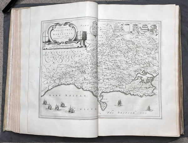 1648 Joan Blaeu Antique Rare Atlas of England & Wales - Complete 58 Maps, Magnificent