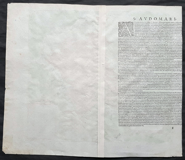 1575 Braun & Hogenberg Original Antique Birds Eye View of St Omer, Calais France