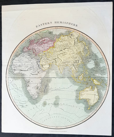 1815 John Thomson Large Antique Map Eastern Hemisphere, New Holland, Cpt. Cook