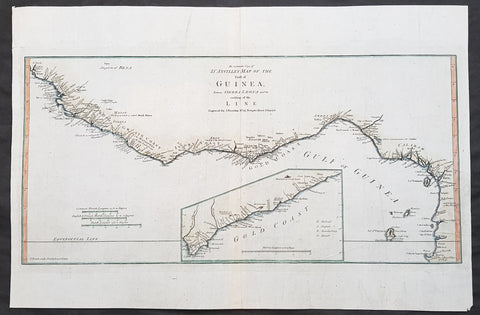1788 Thomas Bowen Antique Map The Gulf of Guinea, West Africa - Liberia to Gabon